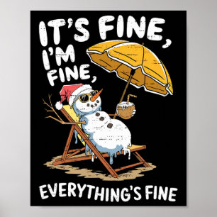 Poster Boneco de Neve Engraçado Natal Em Julho Xmas Verão