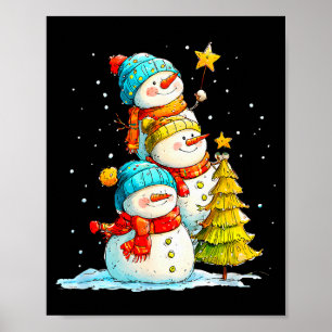 Poster Boneco de Neve Engraçado Para Mulheres Homens Cria