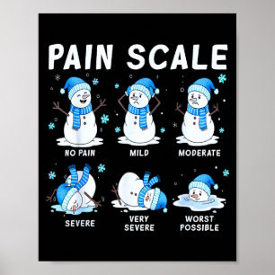 Poster Boneco de Neve Escala de Dor Enfermeira Natal Pija