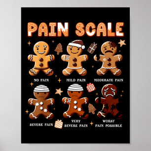 Poster Boneco de Neve Escala de Dor Enfermeira Natal Xmas