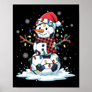 Poster Boneco de Neve Jogador de Futebol Chapéu do Papai