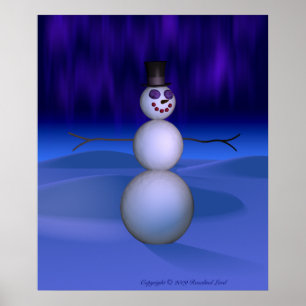 Poster Boneco de neve na noite