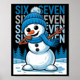 Poster Boneco de Neve Natal Divertido Dabbing Natal Dab S