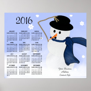 Poster Boneco de neve no calendário do Promo 2016 do
