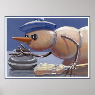 Póster Bonecos de neve no gelo