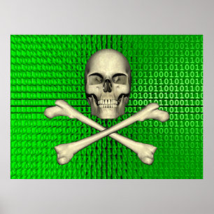 Póster Bones Cruzados em Binário