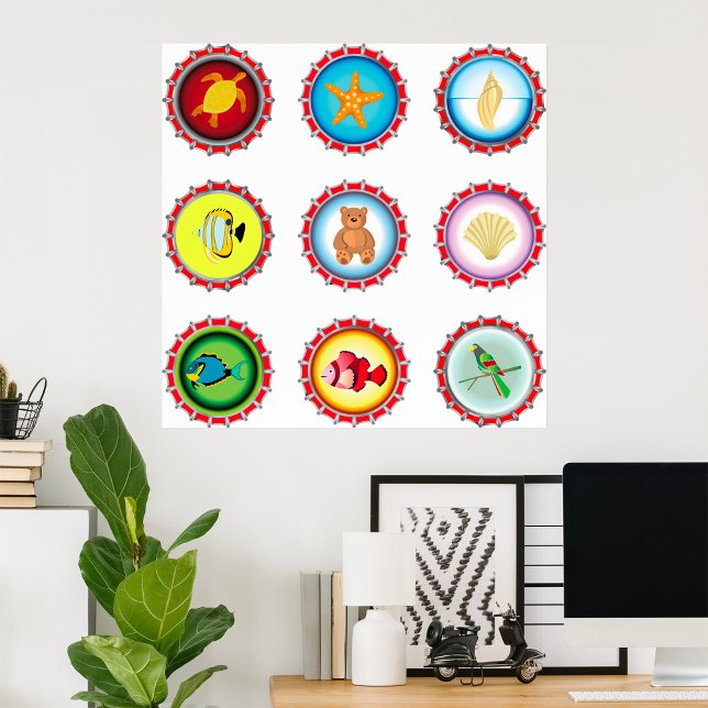 Poster Bonés de garrafas tropicais (Criador carregado)