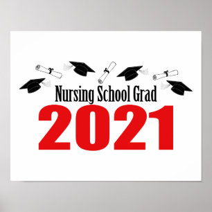 Poster Bonés E Diplomas Da Escola De Enfermagem De 2021