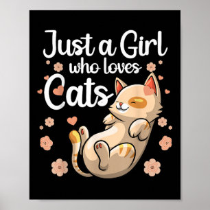 Poster Bonita Arte De Gato Para Raparigas Meninas Meninas