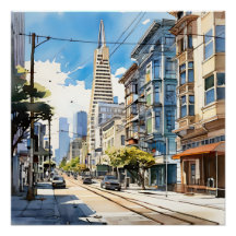 Bonita caneta e esboço de tinta em São Francisco