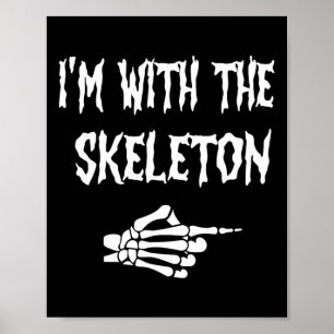 Poster Bonita, estou com Casais de Halloween de esqueleto