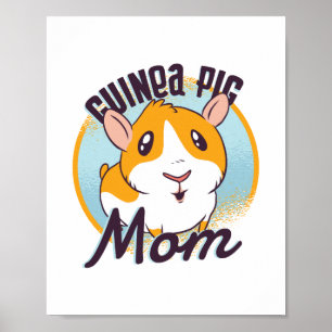 Poster Bonita Guiné Porco Mãe Kawaii Piggy Crianças Menin
