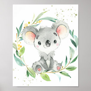 Poster Bonita Koala Eucalyptus Greenery Kids Wall Art