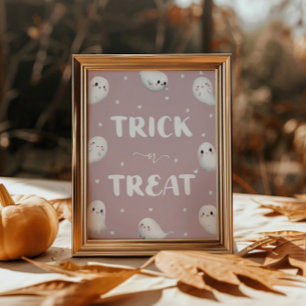 Poster Bonita Maçã Um Truque Ou Tratamento De Halloween
