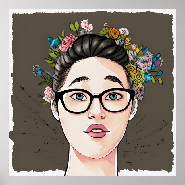 Poster Bonita Menina Nerdy (Frente)