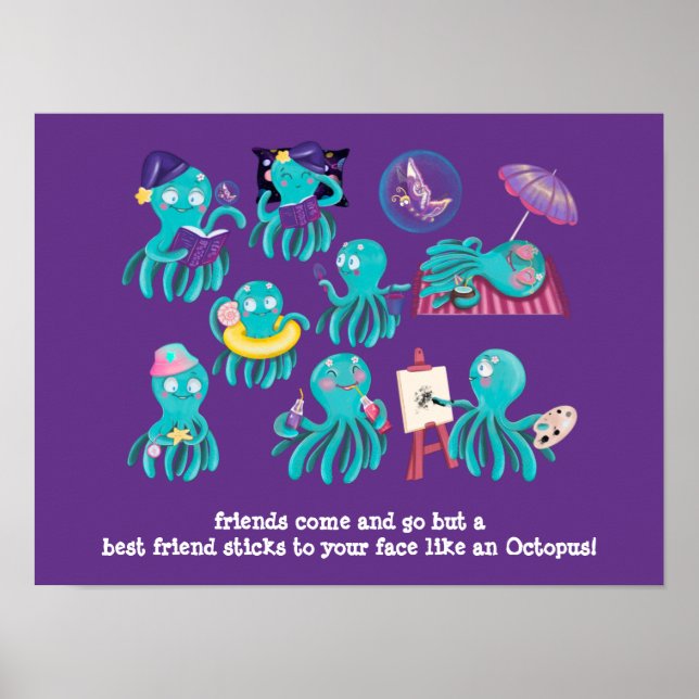 Poster Bonita oferta de amizade OCTOPUS - BFF fica em fre (Frente)