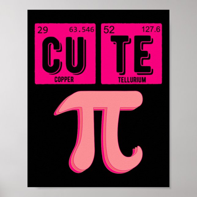 Poster Bonita Pie Day Cutie Matemática Mesa Pink Mat Peri (Frente)