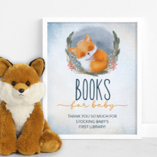 Poster Bonita Raposa Bebê Neve Livros de inverno para beb