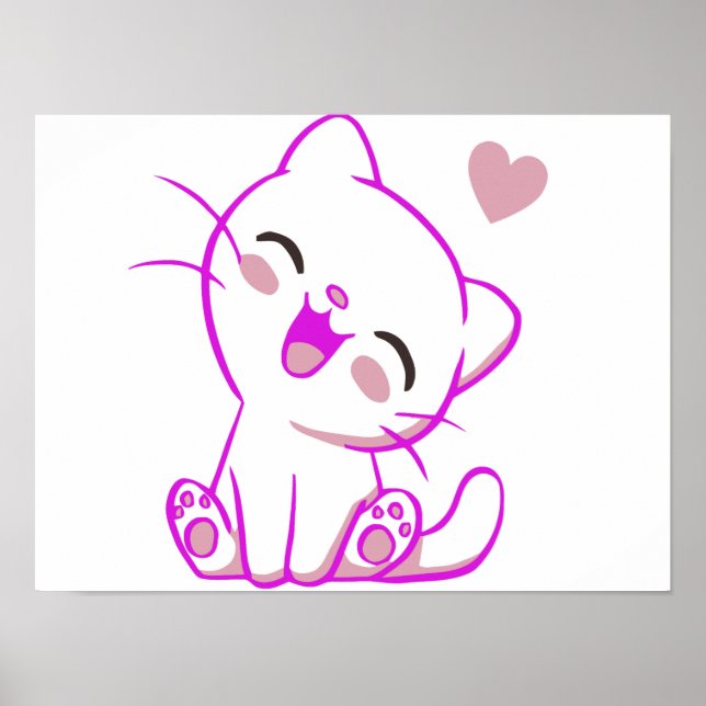 Poster BONITA RINHA DE FUchsia KITTEN (Frente)