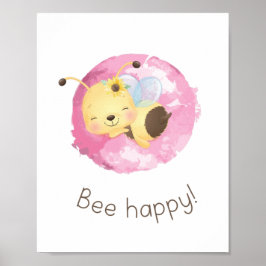 Poster Bonita, Rosa Amarelo, Abelhas Feliz, Nursery Girls