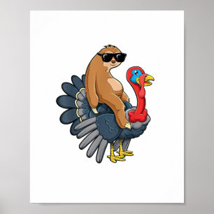 Poster Bonita Sloth Andando Na Turquia Engraçado Humor De