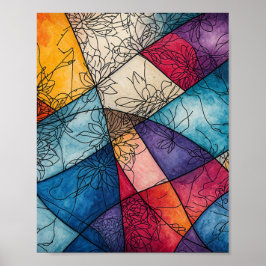 Poster Bonita tinta d'água com flutuação