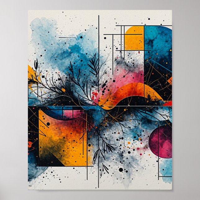 Poster Bonita tinta d'água com flutuação (Frente)