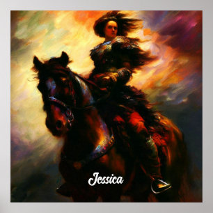 Poster Bonita Valquíria em Horseback