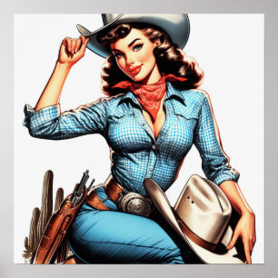 Poster Bonita Vintage Country Girl