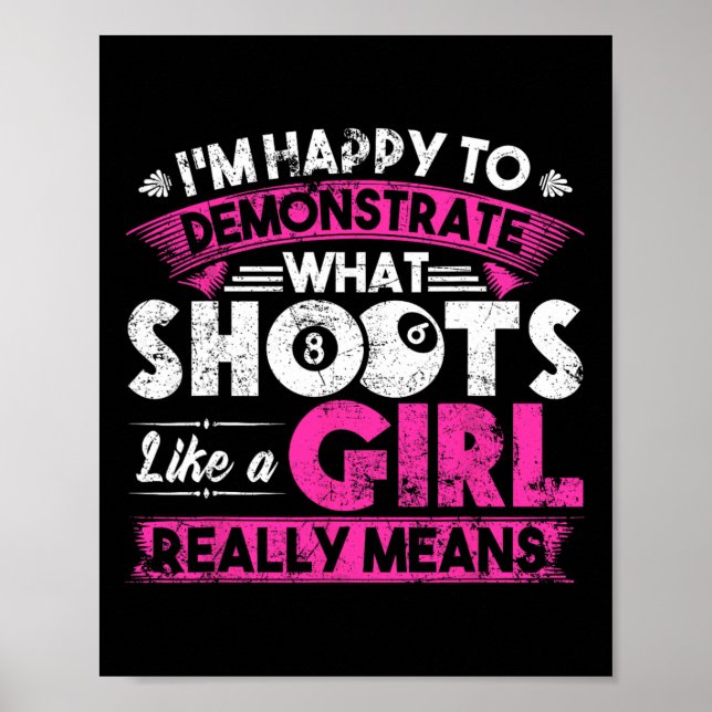 Poster Bonitas Bilhares Meninas Mostram Presente Engraçad (Frente)