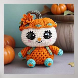 Poster Bonitinha Bonita Crochet: Autumn Amigurumi Pastel