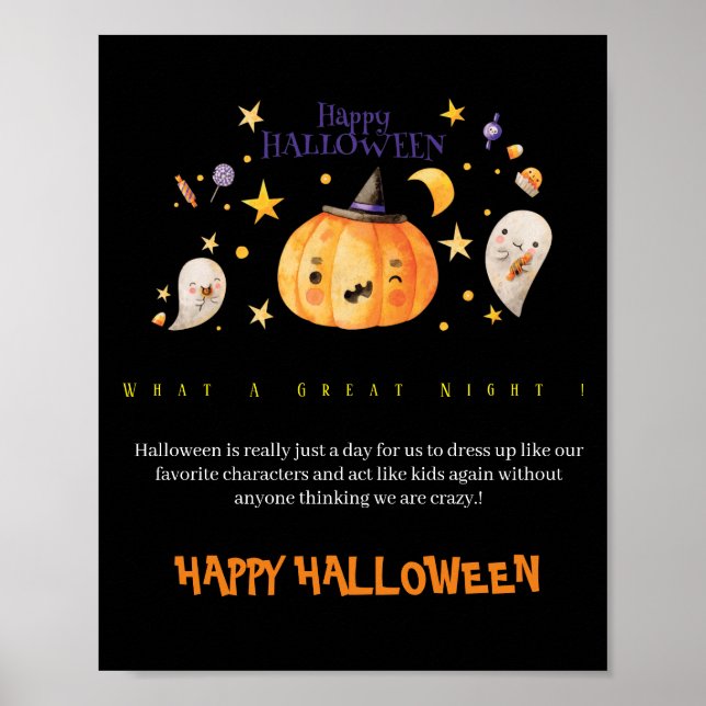 Poster bonitinho Halloween (Frente)