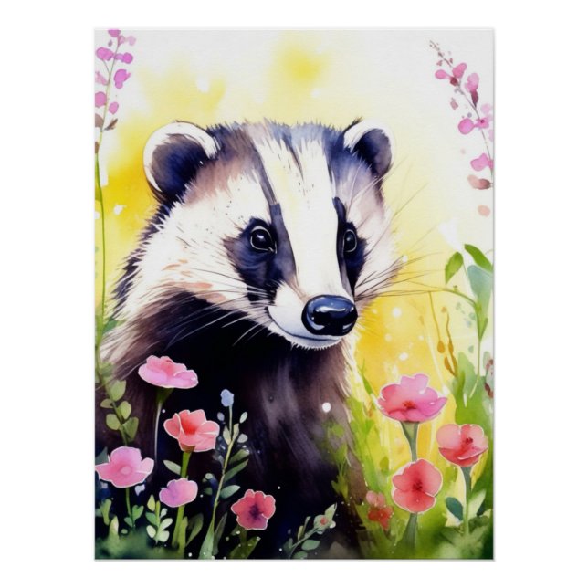 Póster Bonito Badger Fantasy Art Poster (Frente)