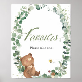 Poster Bonito Bear Urso Verde Favor Tomar Um