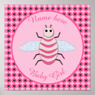 Poster Bonito Bebê Rosa Personalizada