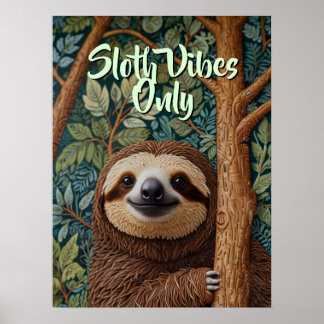Poster Bonito boho retrô Preguiça Aguenta firme