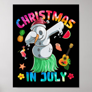 Poster Bonito Boneco de Neve Dabbing Natal Em Julho Tie D