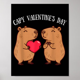 Poster Bonito Capy Dia dos Namorados Capivaras Amantes Ro