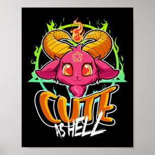 Poster Bonito Como Inferno Halloween Kawaii Phomet Engraç