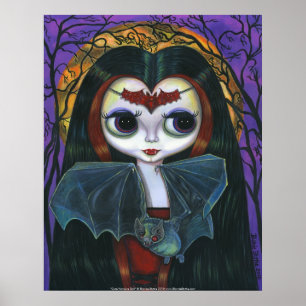 Poster bonito da boneca do vampiro