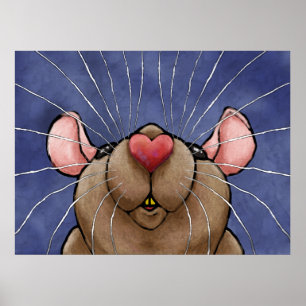 Poster bonito do rato do coração