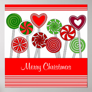 Poster bonito dos pirulitos do Natal