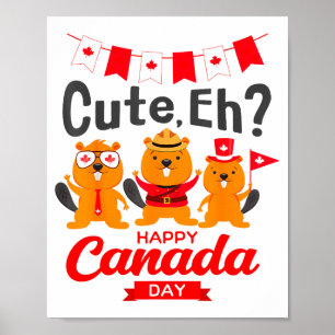 Poster Bonito Eh Feliz Dia da Bandeira do Canadá Groundho