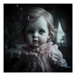 Póster Bonito em cor-de-rosa, Blonde Haired Doll (Miss Ja