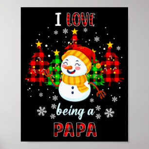 Poster Bonito Eu Amo Ser Um Papai Boneco de Neve Natal Va