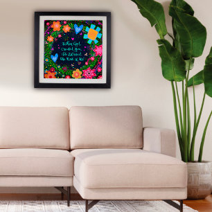 Poster Bonito FloralQuando Deus Criou sua citação inspira