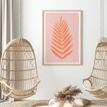 Poster Bonito Folha de Mão Fern Botânica Pasta Cor de Ros<br><div class="desc">Bonito Poster cor-de-laranja rosa Pasta Folha de Fern Botânica</div>