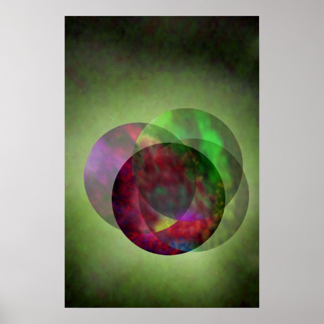 Póster Bonito galáxia verde (Frente)