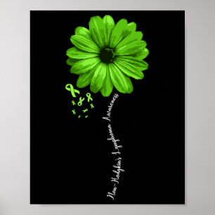 Poster Bonito guerreiro da consciência do linfoma não-hod