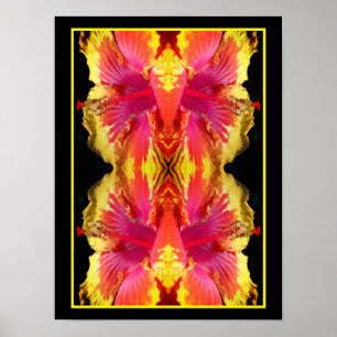 Poster Bonito Hibiscus Flower Close Up Abstrato